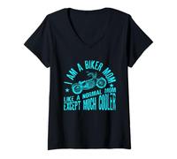 Donna IAM A Biker Mom Motorcyle Frase per Donna Maglietta con Collo a V