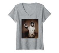 Donna Ian Brown Stone Roses Cantante di Simon Fowler Maglietta con Collo a V