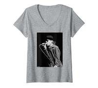 Donna Ian Dury Stranglers Hugh Cornwell Beneficio Virginia Turbett Maglietta con Collo a V