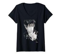 Donna Ian McCulloch Echo e Il Ritratto dei Coniglietti di Phil Nicholls Maglietta con Collo a V