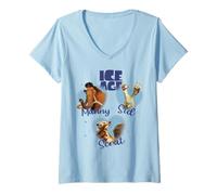 Donna Ice Age Heart Maglietta con Collo a V