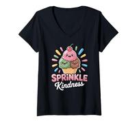 Donna Ice Cream Sprinkle Kindness Funny Ice Cream Lover Maglietta con Collo a V
