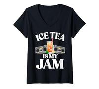 Donna Ice Tea è Il Mio tè Freddo marmellata Maglietta con Collo a V