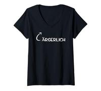 Donna Ich Bin Ärgerlich Lustig Ärger Charakter Maglietta con Collo a V