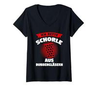 Donna Ich rette Schorle aus Dubbengläsern Schorle Pfalz Maglietta con Collo a V