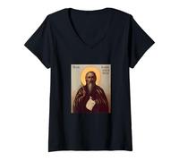 Donna Icona Cristiana Giovannicio, Il Grande Bizantino, Arte Maglietta con Collo a V