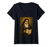 Donna Icona Sacra cattolica di Santa Edith Stein Maglietta con Collo a V