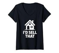 Donna I'd Sell That - Divertente Agente immobiliare Maglietta con Collo a V