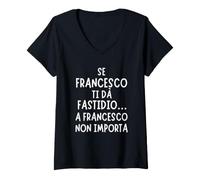 Donna Idea Regalo Originale per Francesco, Perfetta per Compleanni Maglietta con Collo a V