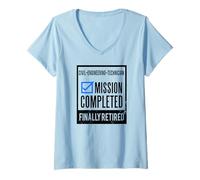 Donna Idea Regalo pensionamento Tecnico Civile in Pensione Maglietta con Collo a V