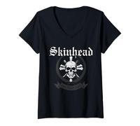 Donna Idee Skinhead per Oldschool Skinhead Subcultur Maglietta con Collo a V