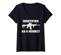 Donna IDENTIFICA COME UN MUSKET FUNNY AR15 FUCILE PRO 2A Maglietta con Collo a V