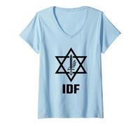 Donna IDF Israel Defense Forces Military Star of David Maglietta con Collo a V