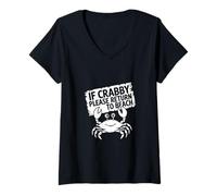 Donna If Crabby Please Return To Beach Divertente Summer Break Graphic Maglietta con Collo a V