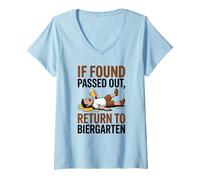 Donna If Found Passed out Return to Biergarten Oktoberfest Drunk Maglietta con Collo a V