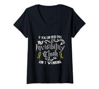 Donna If You Can Read This My Invisibility Cloak Isn't Working Fun Maglietta con Collo a V