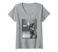 Donna Iggy Pop of The Stooges Live da Virginia Turbett Maglietta con Collo a V