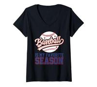 Donna Il baseball è la mia stagione preferita Maglietta con Collo a V