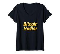 Donna Il Bitcoin Hodler Criptovaluta HODL Meme BTC Bitcoins Maglietta con Collo a V