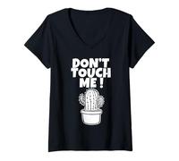 Donna Il Cactus Non Mi Tocca Maglietta con Collo a V