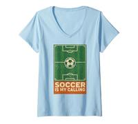 Donna Il Calcio è la mia Dichiarazione Minima sul Campo da Calcio e sulla Palla Maglietta con Collo a V