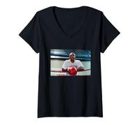Donna Il Campione di Boxe George Foreman Si Allena per Terry Anderson Maglietta con Collo a V