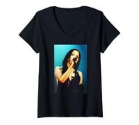 Donna Il cantante dei Corrs Andrea Corr in Blue Tour 2001 Maglietta con Collo a V