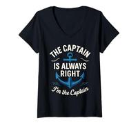 Donna Il capitano ha sempre ragione, sono il capitano, divertente nautico Maglietta con Collo a V