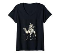 Donna Il Cavaliere dei cammelli Paimon Maglietta con Collo a V