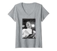 Donna Il Chitarrista dei Buzzcocks Pete Shelley Live 1990 Maglietta con Collo a V