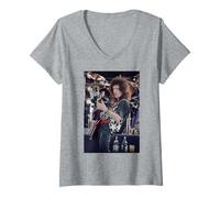 Donna Il Chitarrista dei Queen Brian May Freddie Mercury Tribute Wembley Maglietta con Collo a V