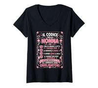Donna Il Codice della Nonna Regalo Divertente per Nonne Maglietta con Collo a V