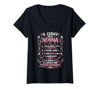 Donna Il Codice della Nonna Regalo Divertente per Nonne Maglietta con Collo a V