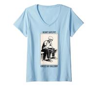 Donna Il Cuore Dice Che Le Ginocchia Dicono Il Balcone Carta dei Maglietta con Collo a V