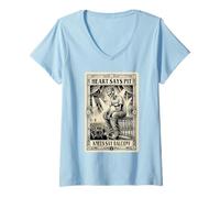 Donna Il Cuore Dice Che Le Ginocchia Dicono Il Balcone Carta dei Maglietta con Collo a V