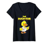 Donna Il dottor Duck-Tor Cute Duck Maglietta con Collo a V
