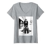 Donna Il Duo della Commedia Scozzese dei Krankies Jon & Janette 1982 Maglietta con Collo a V