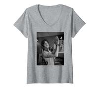 Donna Il frontman dei ciarlatani Tim Burgess di Andy Willsher Maglietta con Collo a V