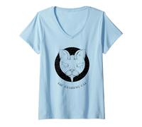 Donna Il Gatto Krampus (Grafica) Maglietta con Collo a V