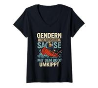 Donna Il Genere è Quando Il sassone Si ribalta dalla Camicia da Maglietta con Collo a V