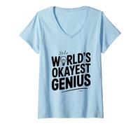Donna Il Genio più Buono del Mondo per Persone Intelligenti e Nerd Maglietta con Collo a V