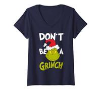 Donna Il Grinch Xmas Pose Grumpy Santa Merry Christmas Classic Maglietta con Collo a V