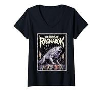 Donna Il Guerriero della Mitologia del Lupo norreno Vichingo di Ragnarok Maglietta con Collo a V