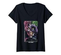 Donna Il Joker Halloween Design The Joker Maglietta con Collo a V