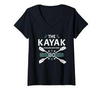 Donna Il Kayak Sta chiamando e Devo Andare in Kayak Whitewater Maglietta con Collo a V