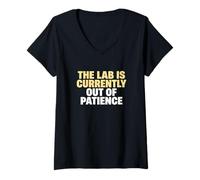 Donna Il Laboratorio è Fuori dalla Tecnologia del Laboratorio di Ricerca scientifica della Pazienza Maglietta con Collo a V