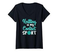 Donna Il Lavoro a Maglia è Il Mio Sport Maglietta con Collo a V