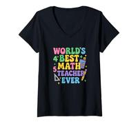 Donna Il miglior Insegnante di Matematica al Mondo Che Abbia mai insegnato la Giornata Mondiale degli Maglietta con Collo a V