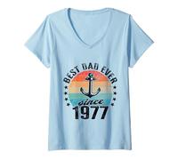Donna Il miglior papà del Mondo Non è Uno Scherzo - papà dal 1977 Maglietta con Collo a V