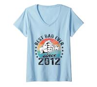 Donna Il miglior papà del Mondo Non è Uno Scherzo - papà dal 2012 Maglietta con Collo a V